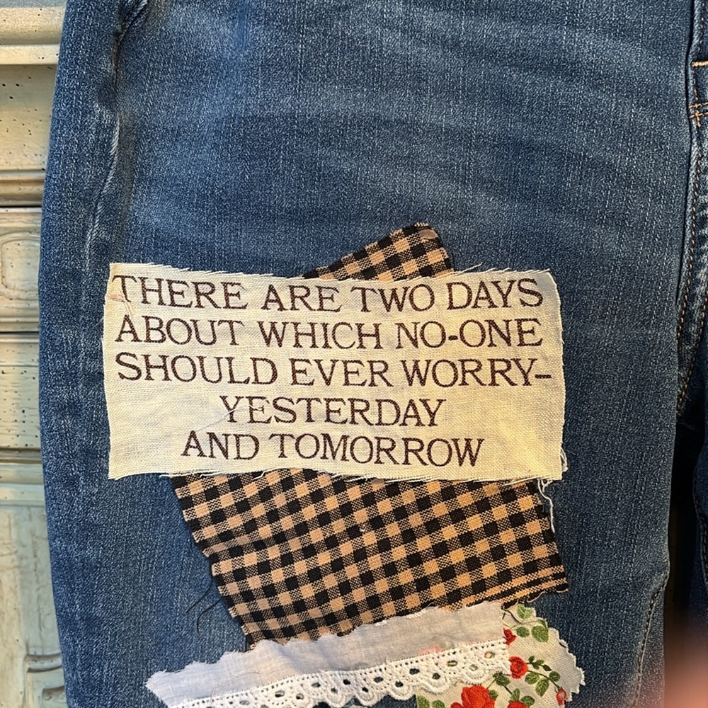 Upcycled Patch Jeans - image 2